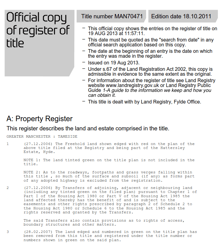 Land registry search title register title register example of title deeds